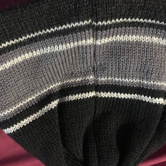 Brand New with Tags Turtlefur soft Beanie Black Grey and White Stripe - Picture 4 of 5
